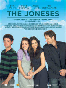 The poster for the 2010 movie The Joneses with the characters acting like a happy family