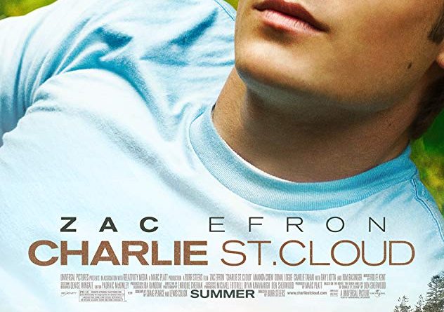 The poster for the movie Charlie St. Cloud with Zac Efron laying on his side looking up wistfully