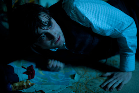 Daniel Radcliffe in the Woman in Black on the ground frightened