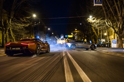 A car chase in the movie SPECTRE